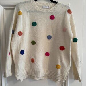 Studio Eleven Collection: Multi-Colored Polka Dot Sweater, One Size